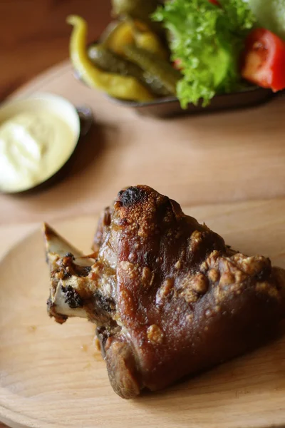 Roasted pork knee in a czech restaurant, — Stock Photo, Image