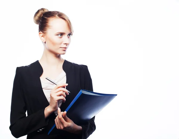 Businesswoman with folders — Stock Photo, Image