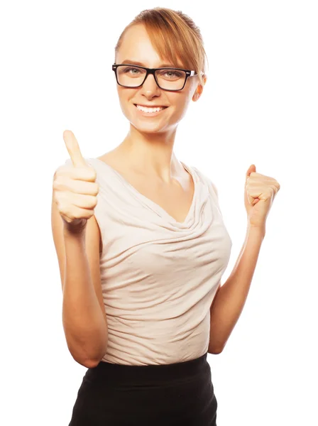 Feliz sonriente mujer de negocios — Foto de Stock