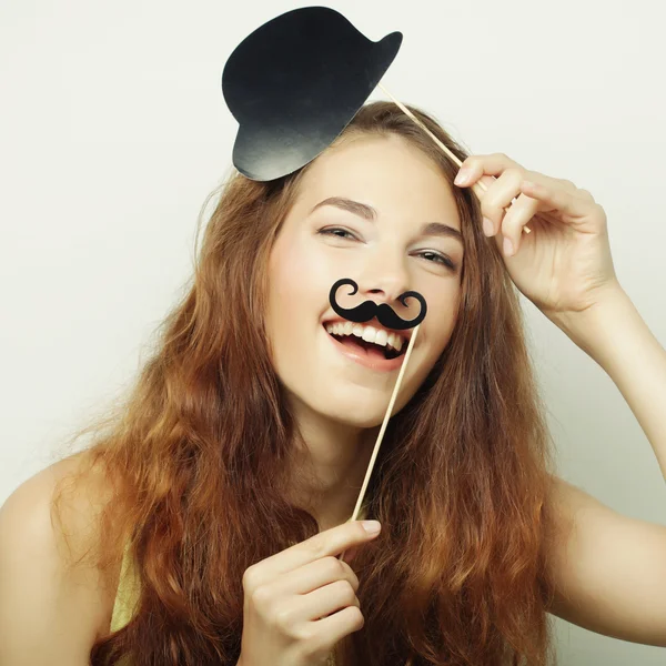 Playful young woman ready for party — Stock Photo, Image