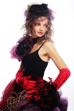 kadın doll tarzı moda çekim.