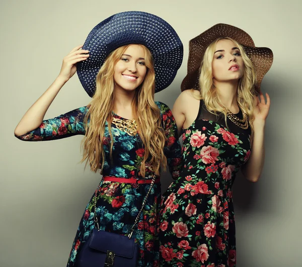Twee stijlvolle sexy meisjes beste vrienden — Stockfoto