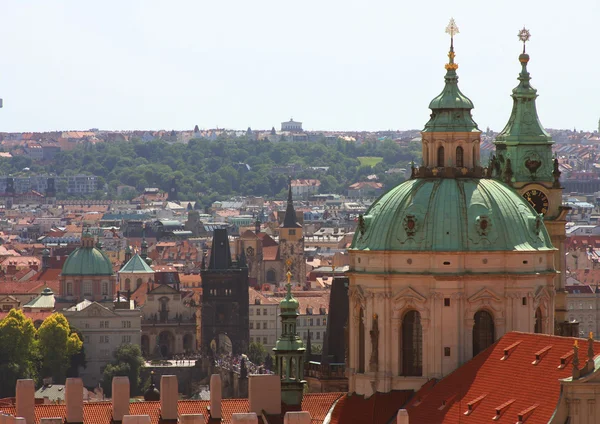 Panorama od Charles most, widok z zamku, Praga — Zdjęcie stockowe