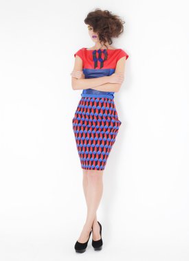 Moda model parlak elbise