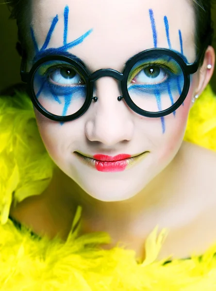 Chica loca con maquillaje brillante —  Fotos de Stock