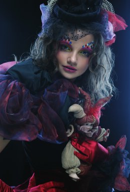 kadın doll tarzı moda çekim.