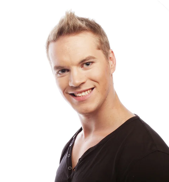 Handsome man in black shirt — Stock Photo, Image