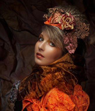 Parlak yaratıcı makyaj. Güzel kadın yüzü..