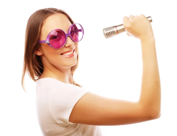 Chica cantando feliz — Foto de Stock