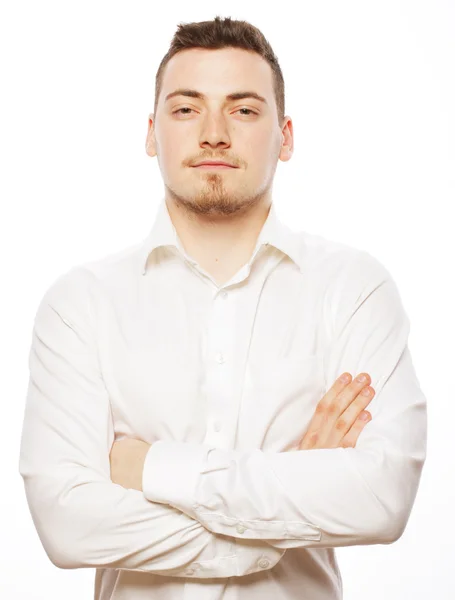 Young business man wearing white shirt — Stock Photo, Image
