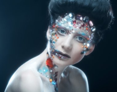 sanatsal Makyajlı kadın portre portre.