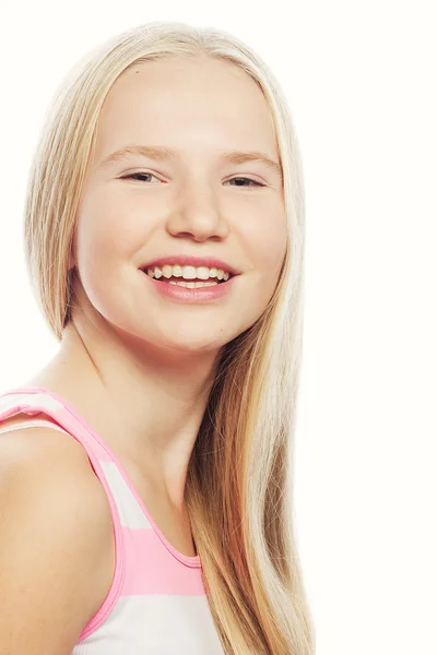 Pequena menina feliz com grande sorriso . — Fotografia de Stock