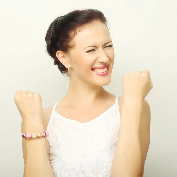 Portrait young successful happy woman — Stock Photo, Image