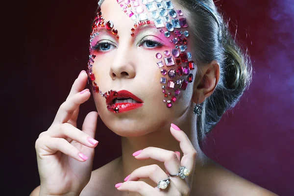 Nő művészi make-up. Luxus kép. — Stock Fotó