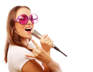 Happy singing girl clipart