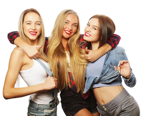 Mode portret van drie stijlvolle sexy meisjes beste vrienden — Stockfoto