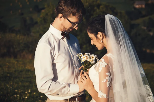 Casal de casamento, jovem e feliz — Fotografia de Stock