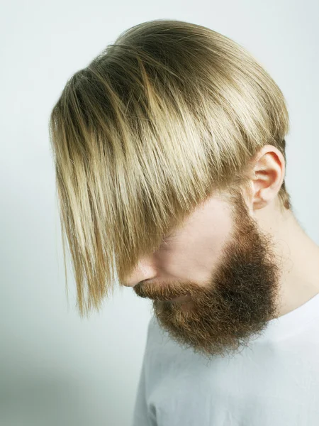 Stílusos szakállas ember — Stock Fotó