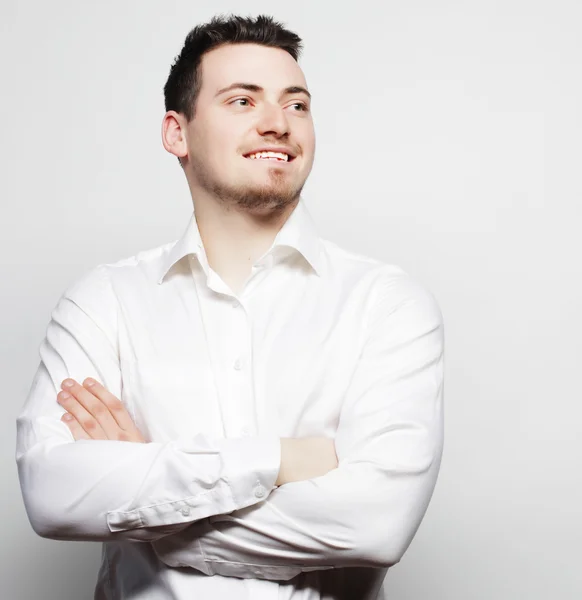 Young business man wearing white shirt — Stock Photo, Image