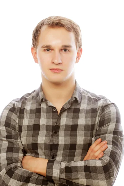 Handsome young man in casual shirt — Stock Photo, Image