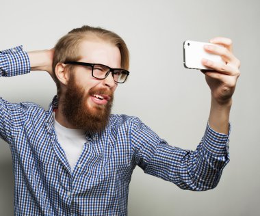 Komik selfie. Mutlu gün.