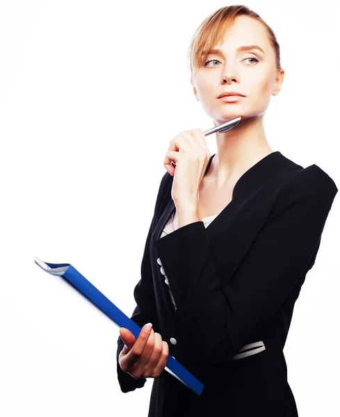 Businesswoman with folders — Stock Photo, Image