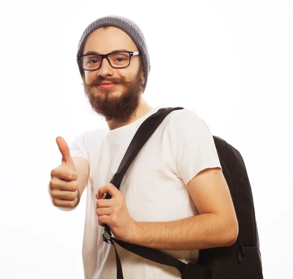 Hombre barbudo joven feliz — Foto de Stock