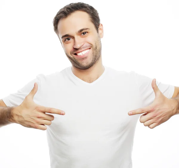 Handsome man in white shirt — Stock Photo, Image