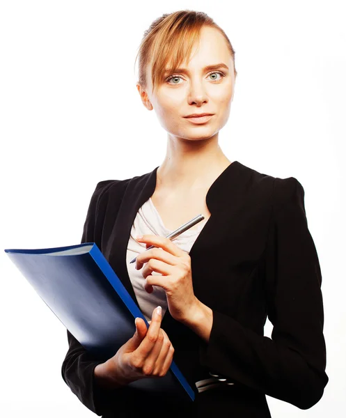 Businesswoman with folders — Stock Photo, Image