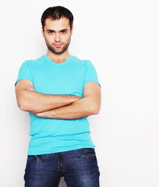 Hombre guapo en camisa azul —  Fotos de Stock