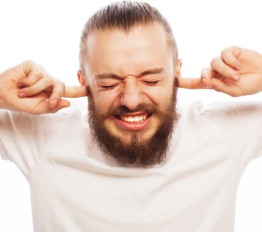 Hayal kırıklığına uğramış sakallı adam