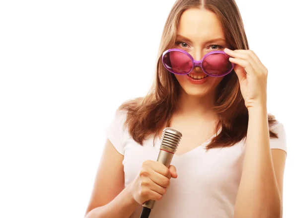 Happy singing girl — Stock Photo, Image