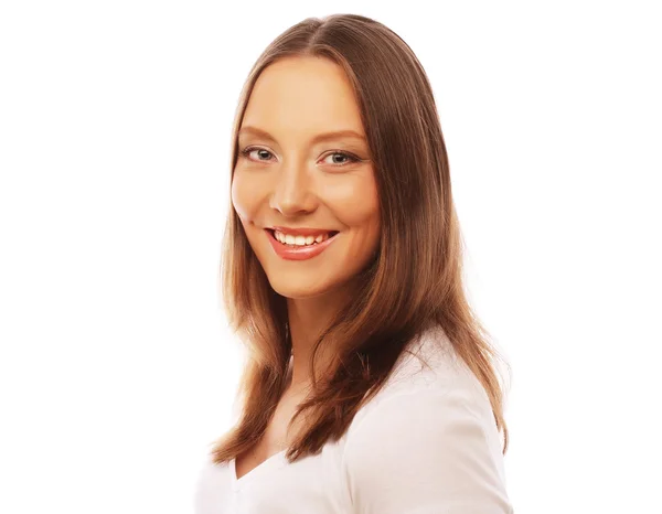 Young woman wearing white t-shirt — Stock Photo, Image