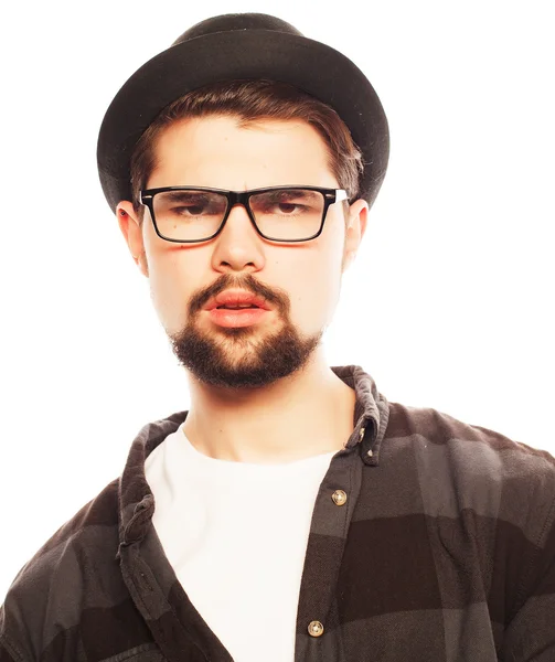 Young hipster man wearing hat — Stock Photo, Image