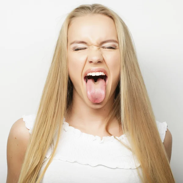 Frustrated and angry woman screaming. Royalty Free Stock Photos