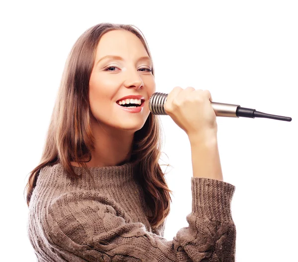 Mutlu şarkı söyleyen kız — Stok fotoğraf