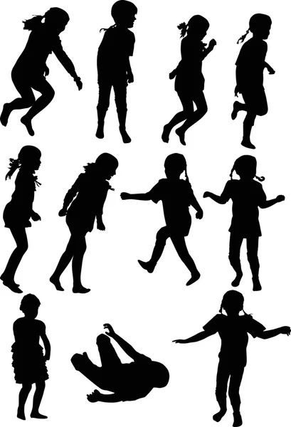 Silhouettes enfant — Image vectorielle