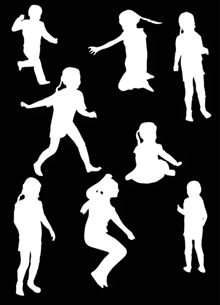 Silhouettes enfant — Image vectorielle