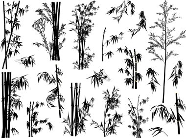 bamboo plant silhouettes clipart