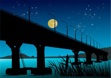 Dolunay altında köprü