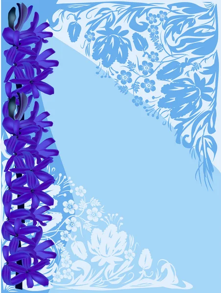 Blauwe hyacint bloemen — Stockvector