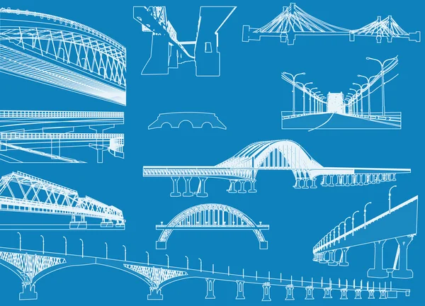 Collection de ponts blancs — Image vectorielle
