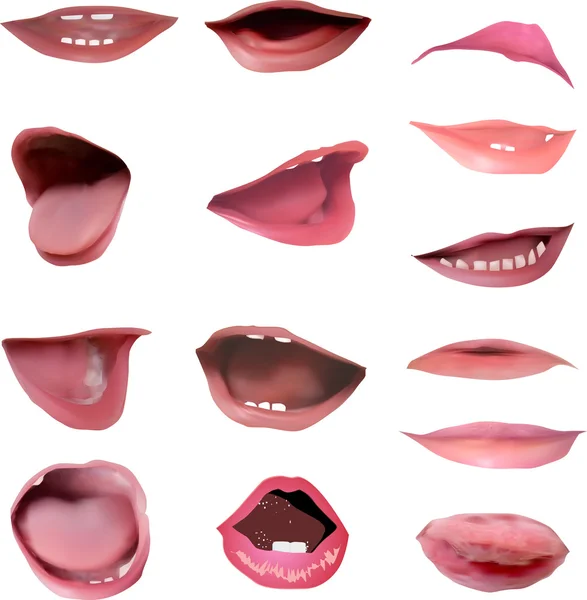 Lippen ingesteld — Stockvector