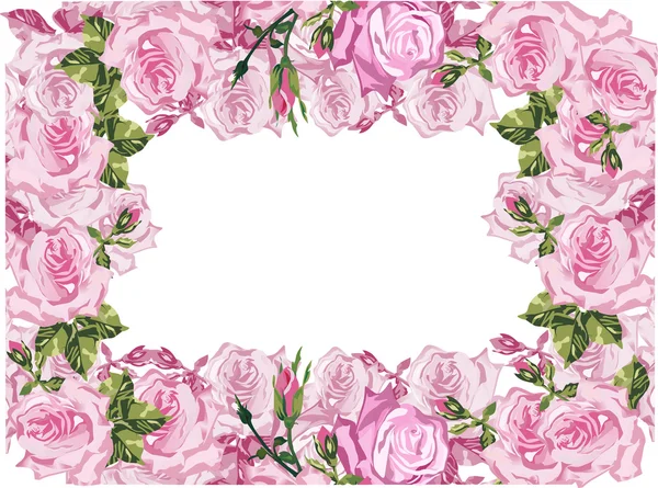 Rose flowers frame — Stock Vector