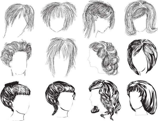 Woman hairstyles — Stock Vector