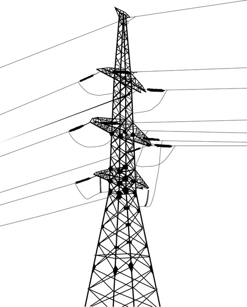 Pilón y cables — Vector de stock