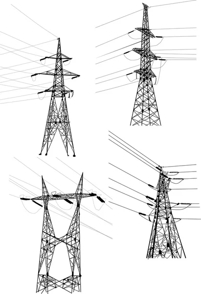Piloni elettrici — Vettoriale Stock