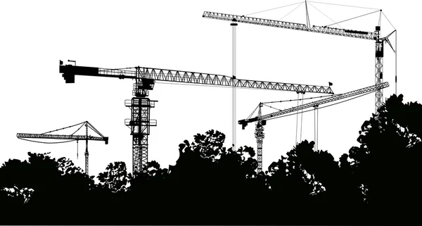 Grues à tour — Image vectorielle