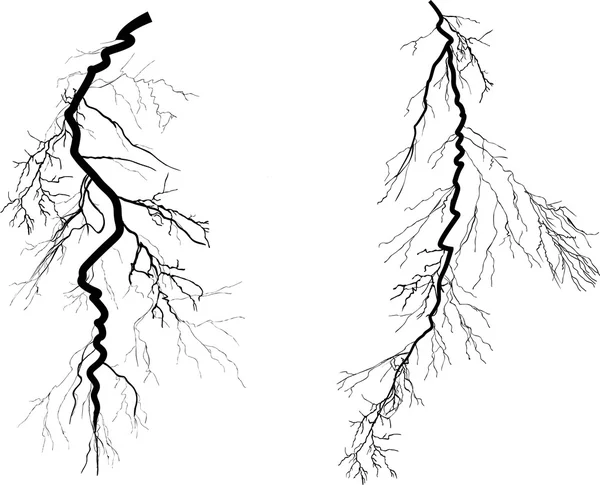 Deux éclairs noirs — Image vectorielle