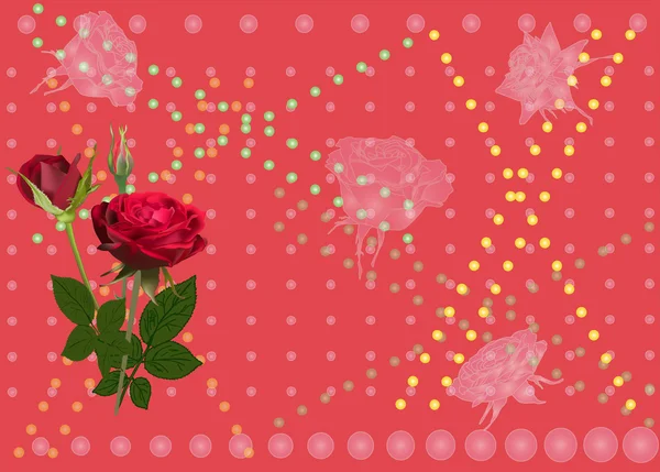 Flores rosas oscuras — Vector de stock
